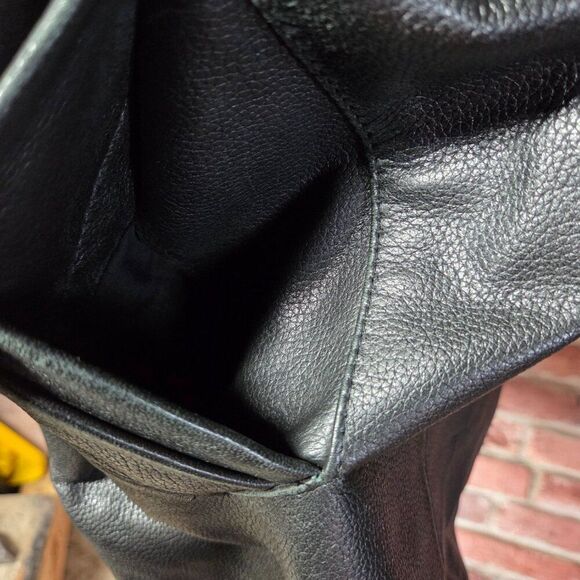 Yuan Creations Vintage Leather Jacket | Men’s Size 40 | Black Mid-Length Coat - Picture 8 of 10